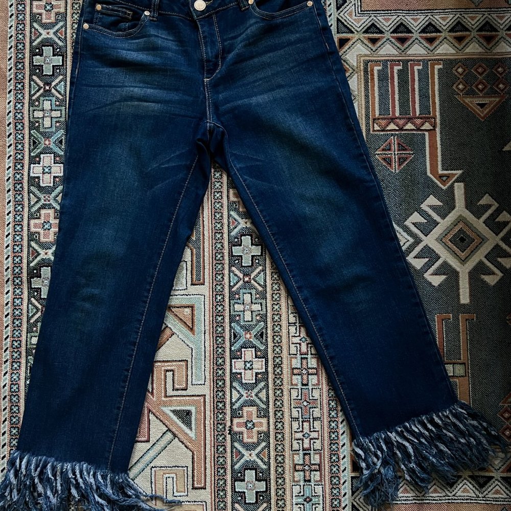 Gianni Bini Raw Fringe Hem Jeans